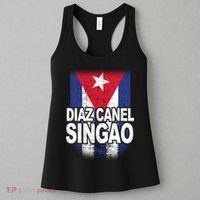 Diaz Canel Singao Cuban Flag Distressed Women's Tank Top thumb 3