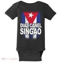 Diaz Canel Singao Cuban Flag Distressed Baby Bodysuit thumb 0