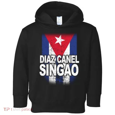 Diaz Canel Singao Cuban Flag Distressed Toddler Hoodie
