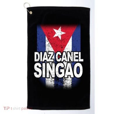 Diaz Canel Singao Cuban Flag Distressed Golf Towel