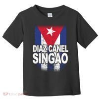 Diaz Canel Singao Cuban Flag Distressed Toddler T-Shirt thumb 0
