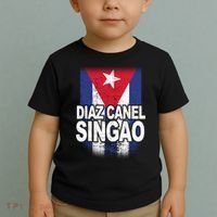 Diaz Canel Singao Cuban Flag Distressed Toddler T-Shirt thumb 2