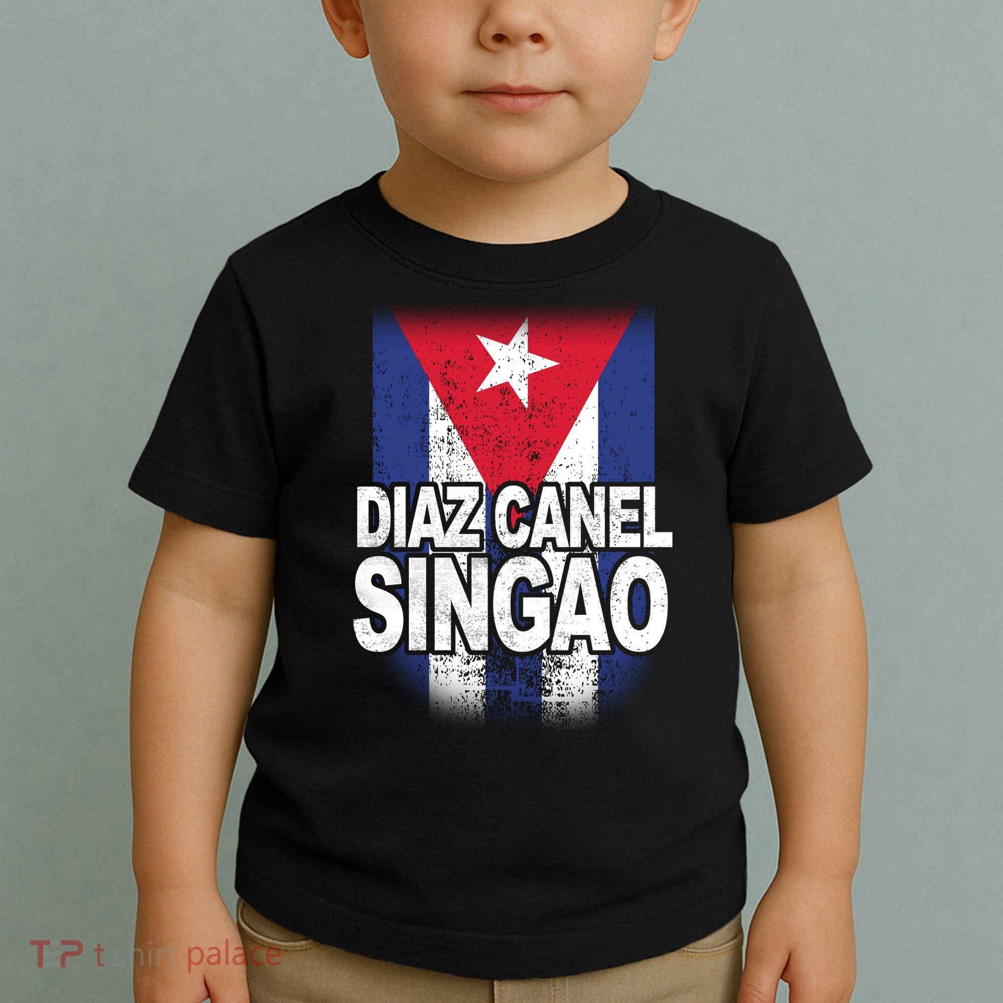 Diaz Canel Singao Cuban Flag Distressed Toddler T-Shirt