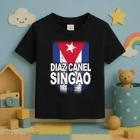 Diaz Canel Singao Cuban Flag Distressed Toddler T-Shirt thumb 3