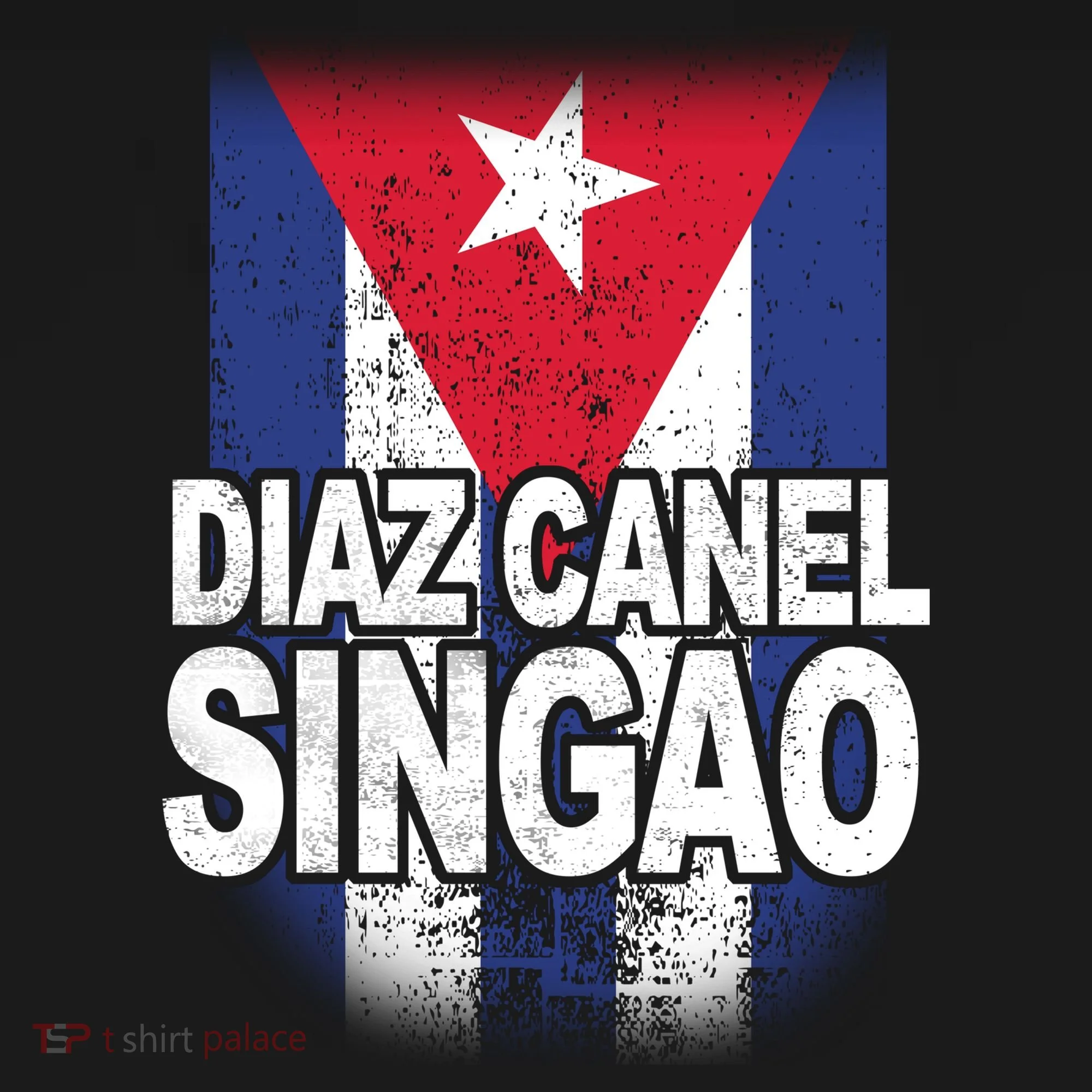 Diaz Canel Singao Cuban Flag Distressed Toddler T-Shirt