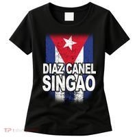Diaz Canel Singao Cuban Flag Distressed Women's T-Shirt thumb 0