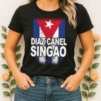 Diaz Canel Singao Cuban Flag Distressed Women's T-Shirt thumb 2