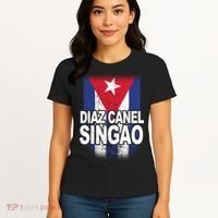 Diaz Canel Singao Cuban Flag Distressed Women's T-Shirt thumb 4