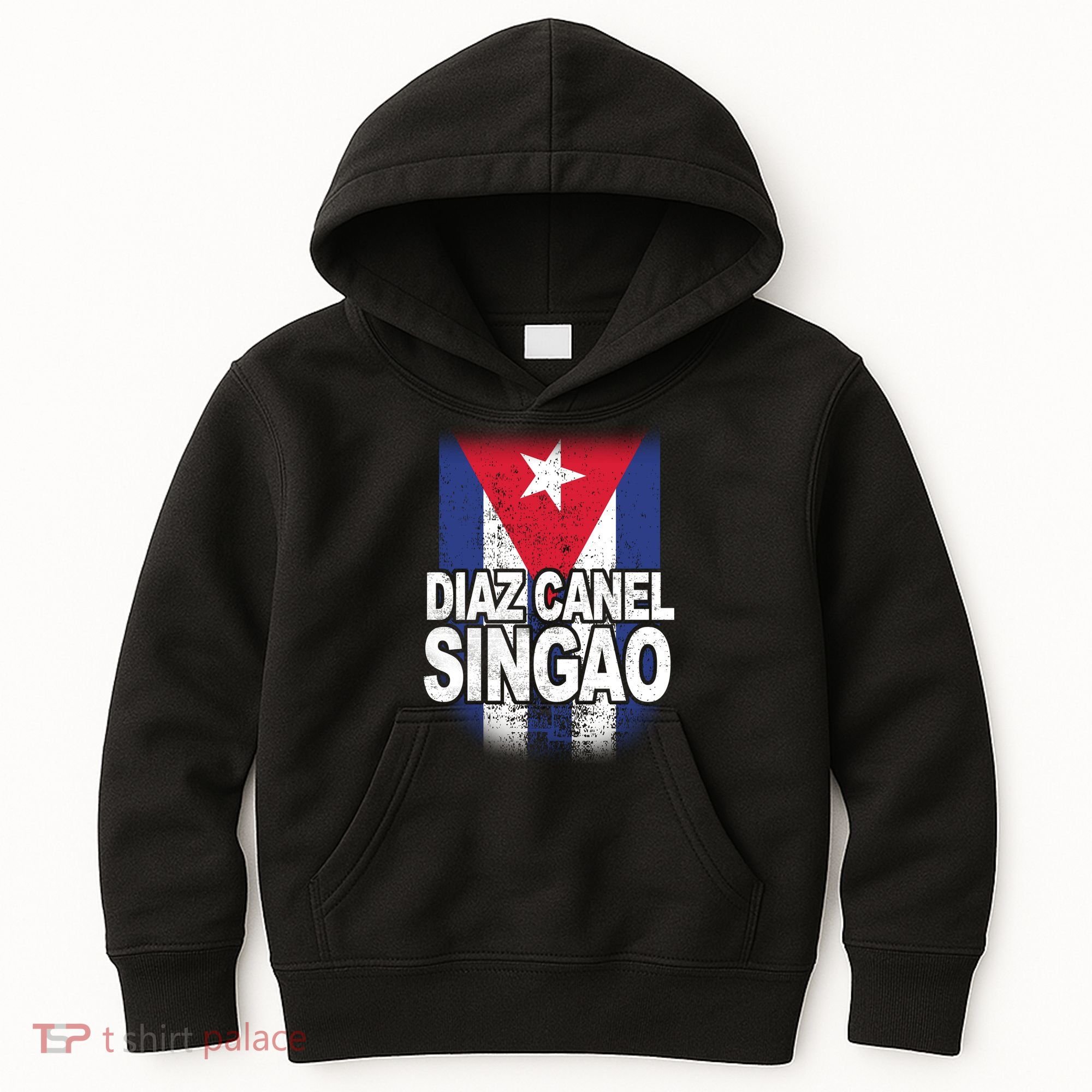 Diaz Canel Singao Cuban Flag Distressed Kids Hoodie