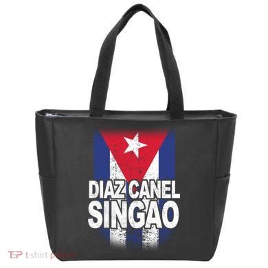 Diaz Canel Singao Cuban Flag Distressed Tote Bag