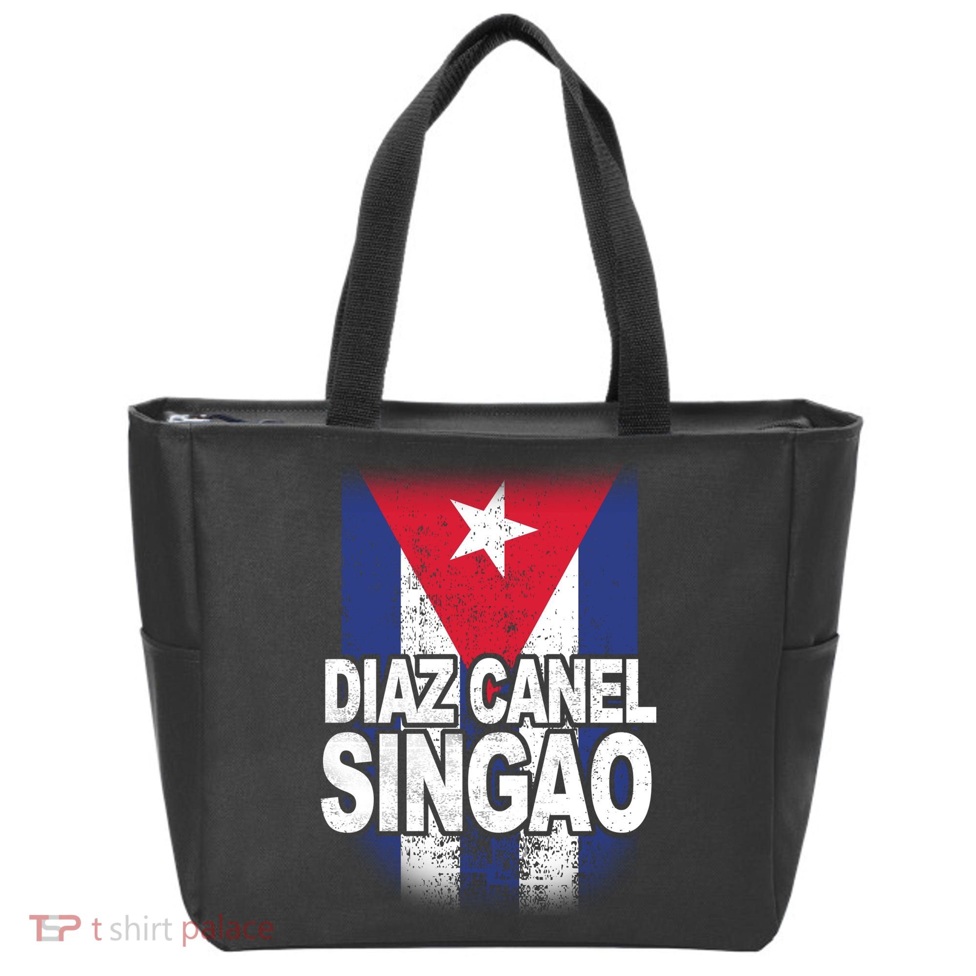 Diaz Canel Singao Cuban Flag Distressed Tote Bag