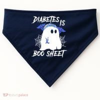 Diabetes Is Boo Sheet Halloween Ghost Diabetes Awareness USA-Made Doggie Bandana thumb 0