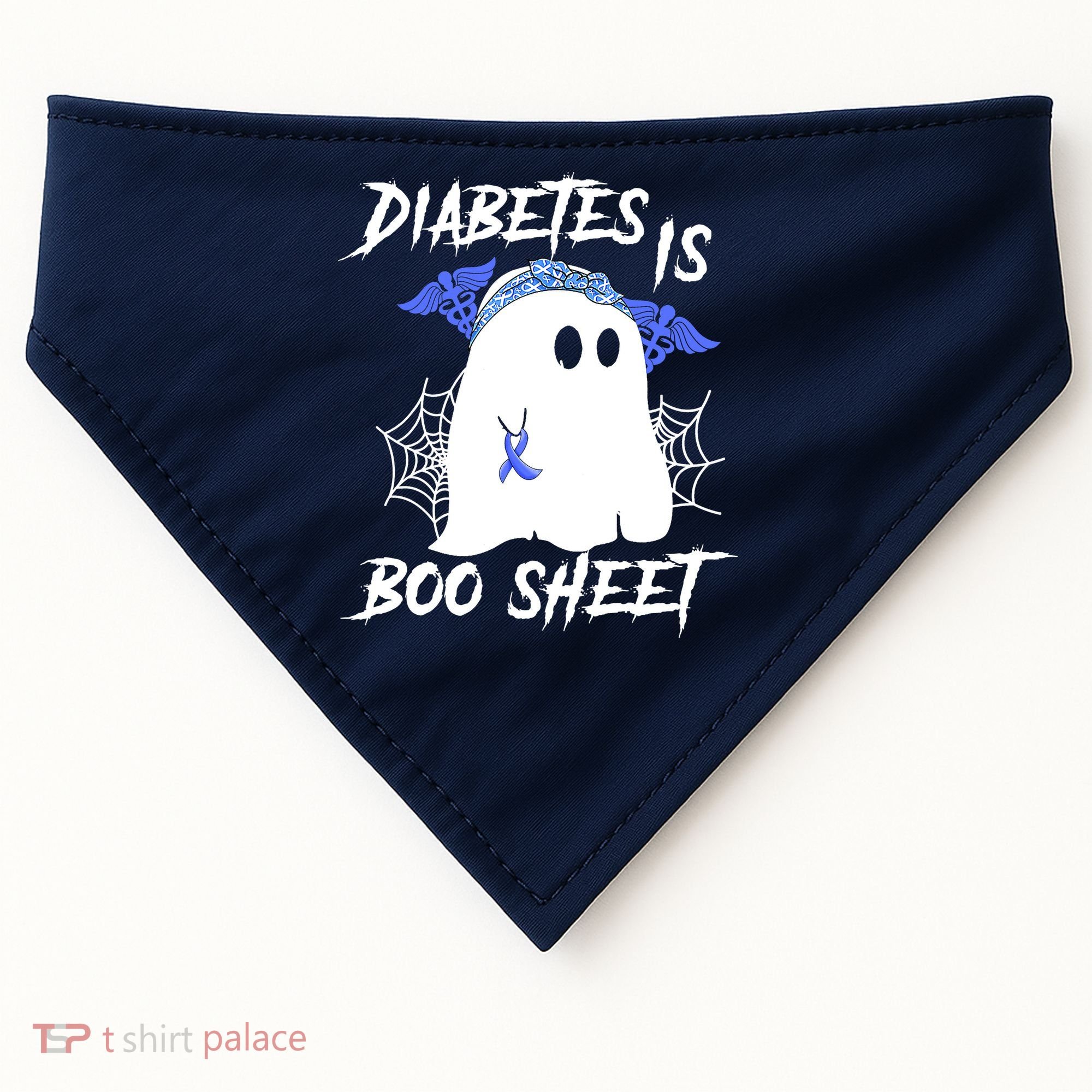 Diabetes Is Boo Sheet Halloween Ghost Diabetes Awareness USA-Made Doggie Bandana