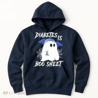 Diabetes Is Boo Sheet Halloween Ghost Diabetes Awareness Hoodie thumb 0
