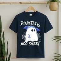 Diabetes Is Boo Sheet Halloween Ghost Diabetes Awareness T-Shirt thumb 2