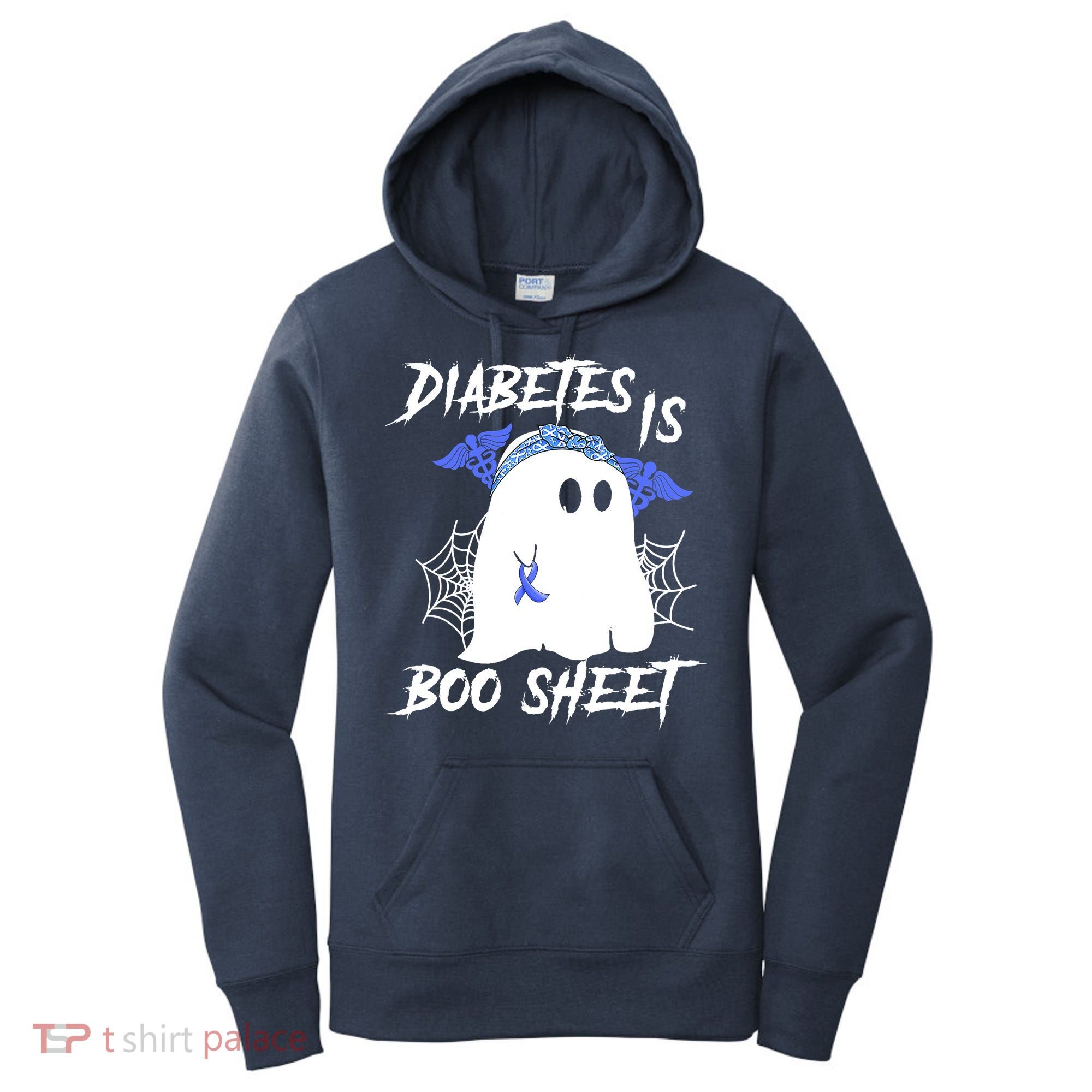 Diabetes Is Boo Sheet Halloween Ghost Diabetes Awareness Women's Hoodie