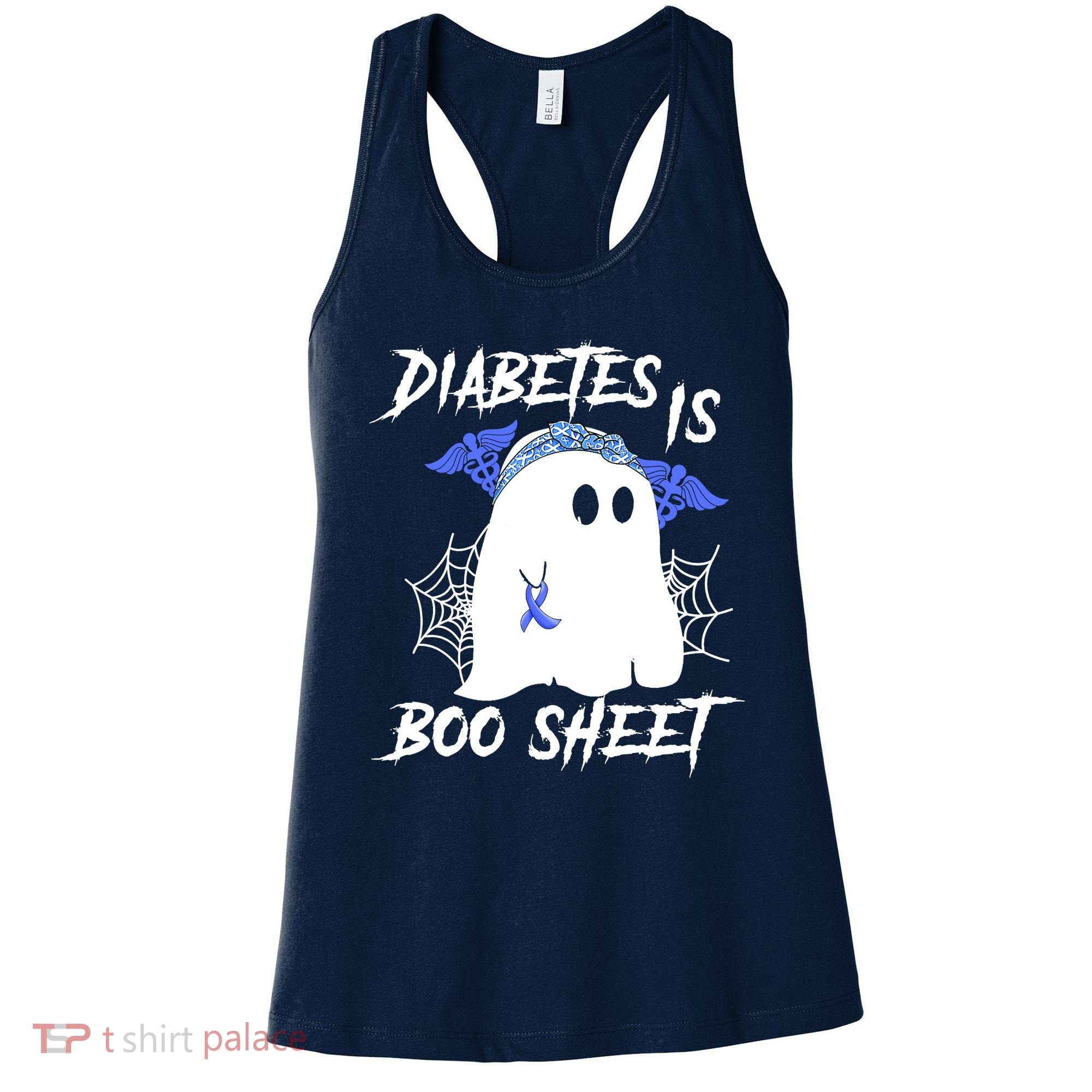 Diabetes Is Boo Sheet Halloween Ghost Diabetes Awareness Women's Tank Top
