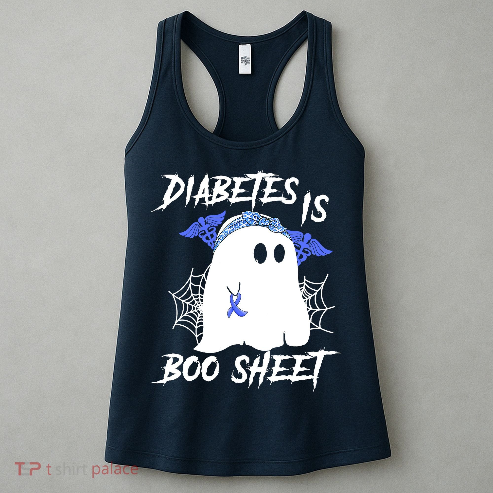 Diabetes Is Boo Sheet Halloween Ghost Diabetes Awareness Women's Tank Top