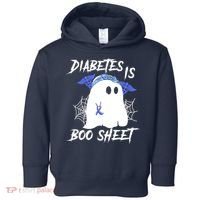 Diabetes Is Boo Sheet Halloween Ghost Diabetes Awareness Toddler Hoodie thumb 0