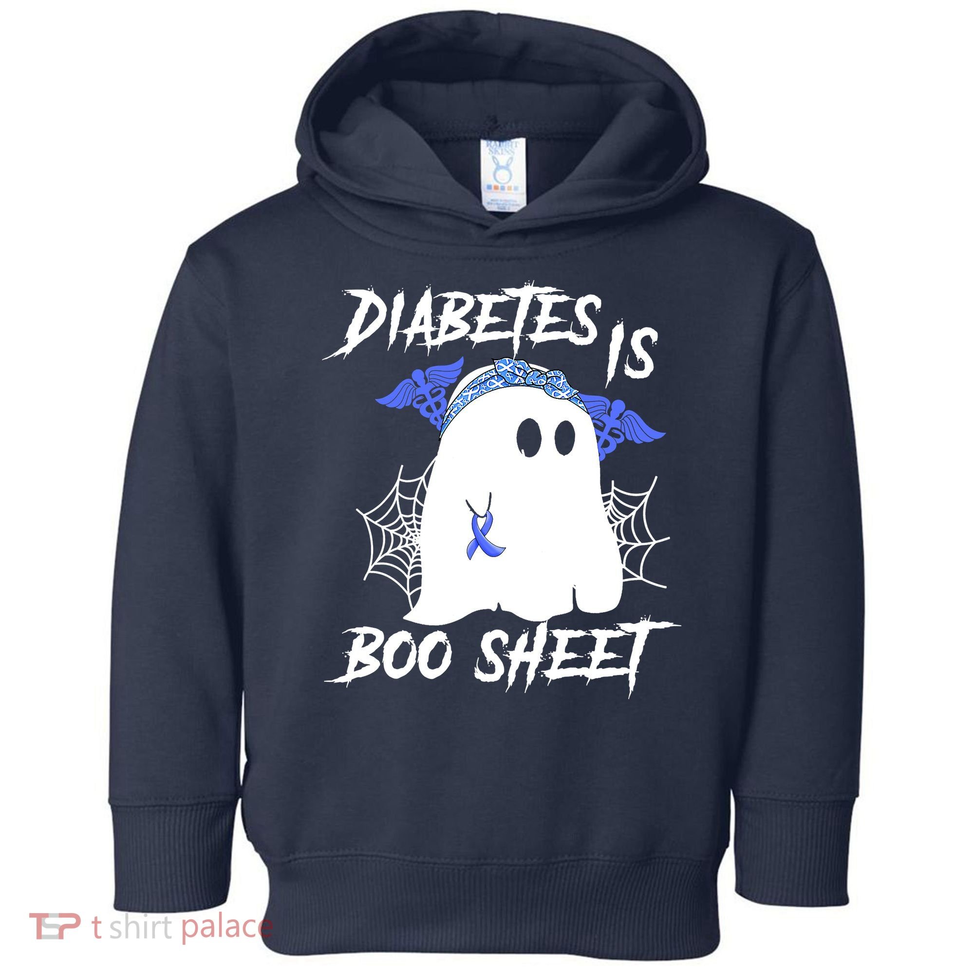 Diabetes Is Boo Sheet Halloween Ghost Diabetes Awareness Toddler Hoodie