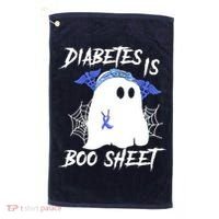 Diabetes Is Boo Sheet Halloween Ghost Diabetes Awareness Golf Towel thumb 0