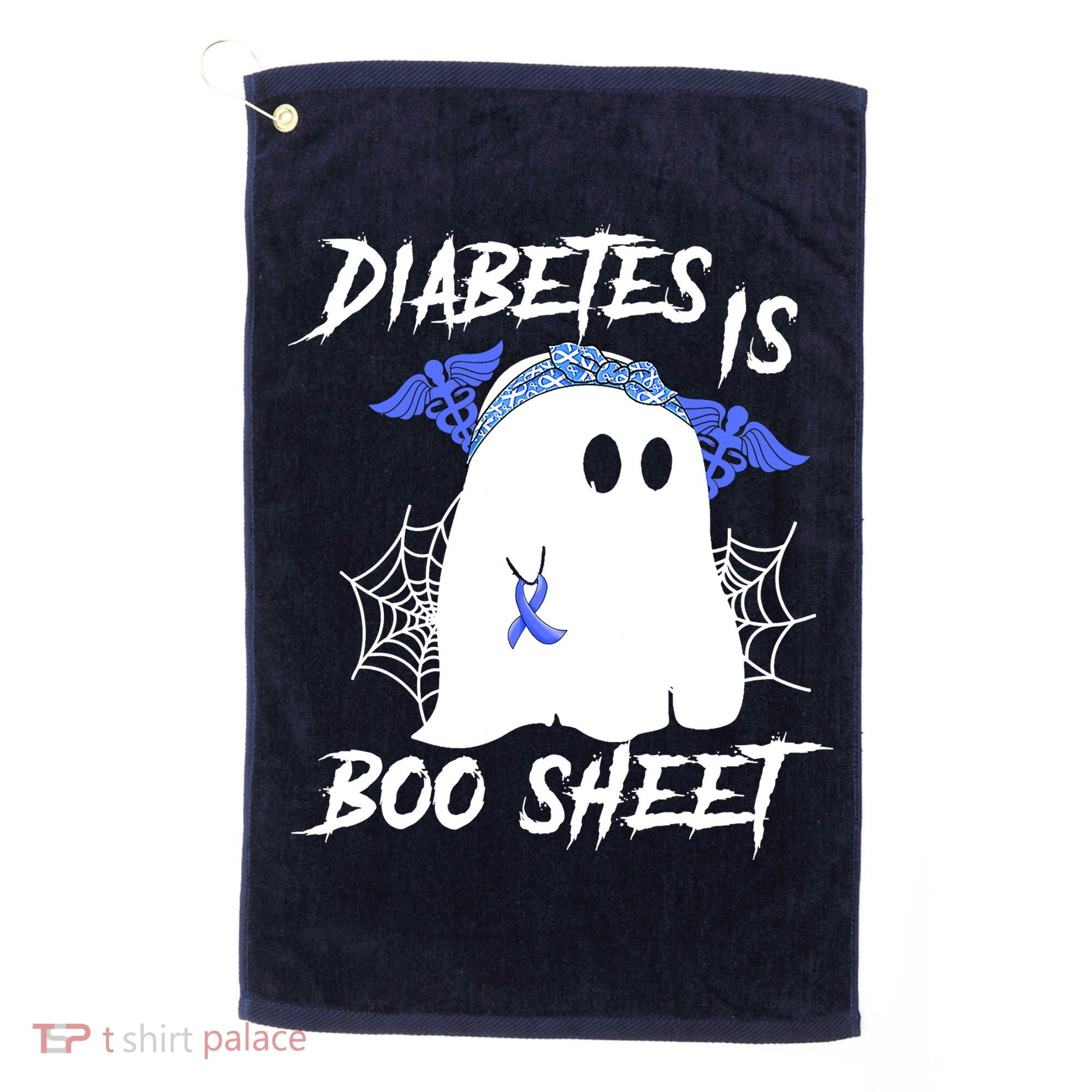 Diabetes Is Boo Sheet Halloween Ghost Diabetes Awareness Golf Towel