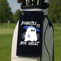 Diabetes Is Boo Sheet Halloween Ghost Diabetes Awareness Golf Towel thumb 2