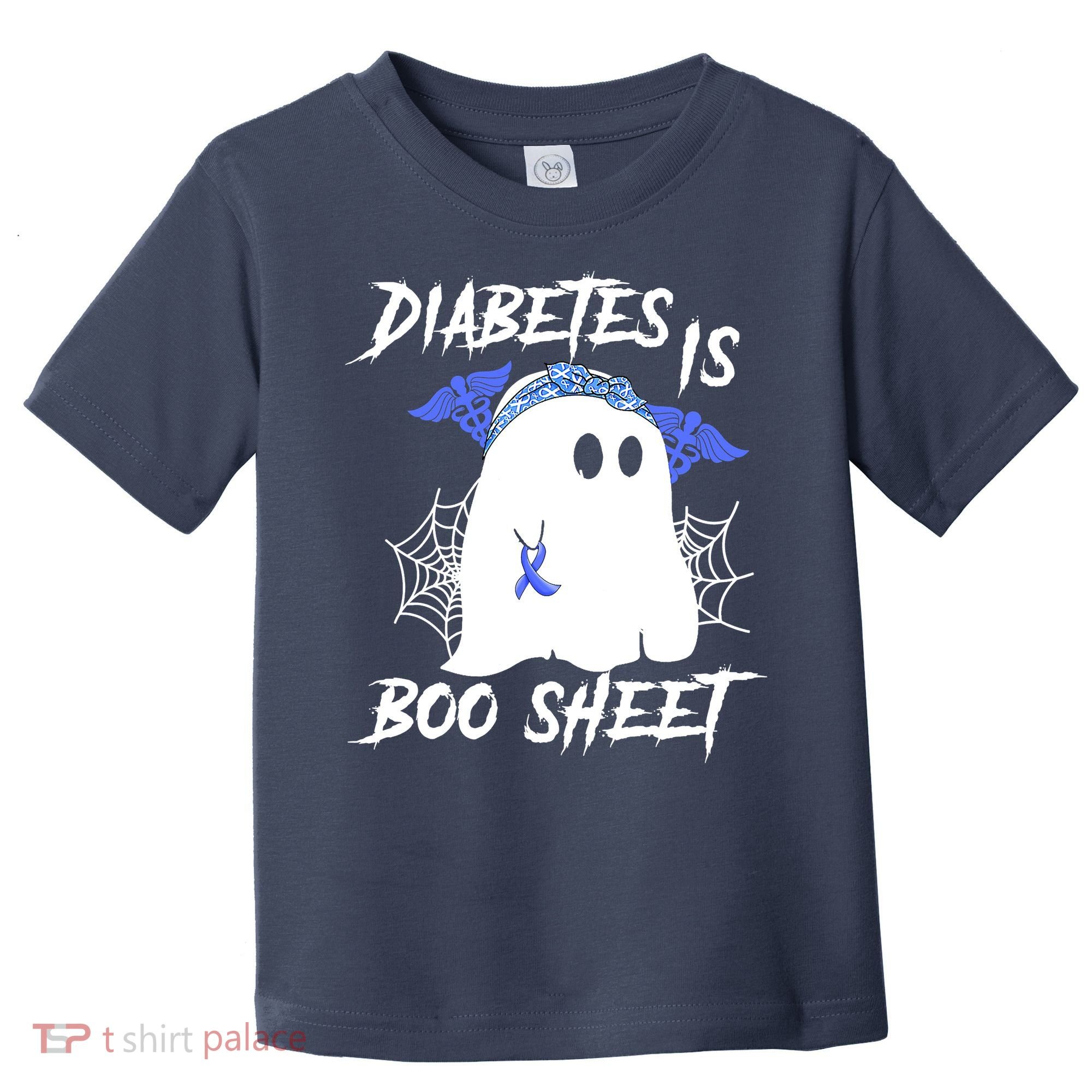 Diabetes Is Boo Sheet Halloween Ghost Diabetes Awareness Toddler T-Shirt