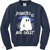 Diabetes Is Boo Sheet Halloween Ghost Diabetes Awareness Kids Sweatshirt thumb 0