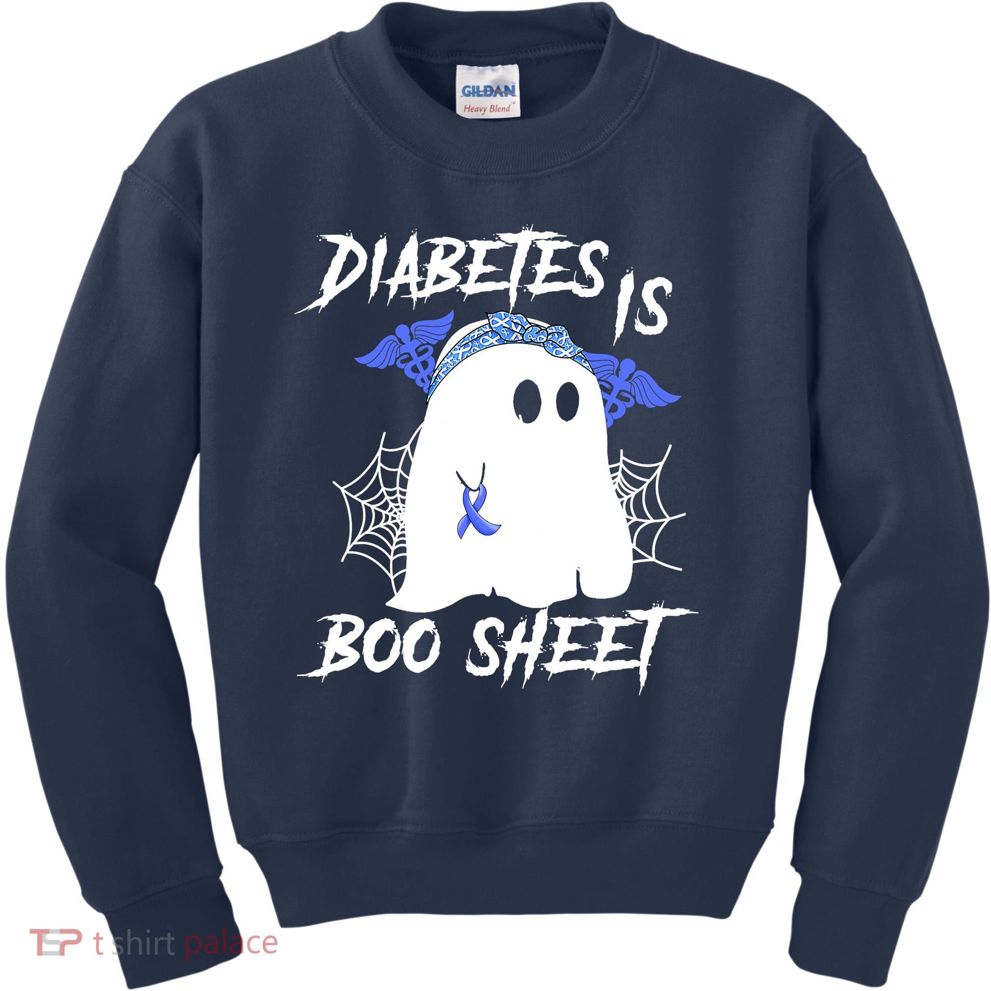 Diabetes Is Boo Sheet Halloween Ghost Diabetes Awareness Kids Sweatshirt