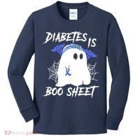 Diabetes Is Boo Sheet Halloween Ghost Diabetes Awareness Kids Long Sleeve Shirt thumb 0