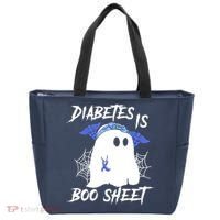 Diabetes Is Boo Sheet Halloween Ghost Diabetes Awareness Tote Bag thumb 0