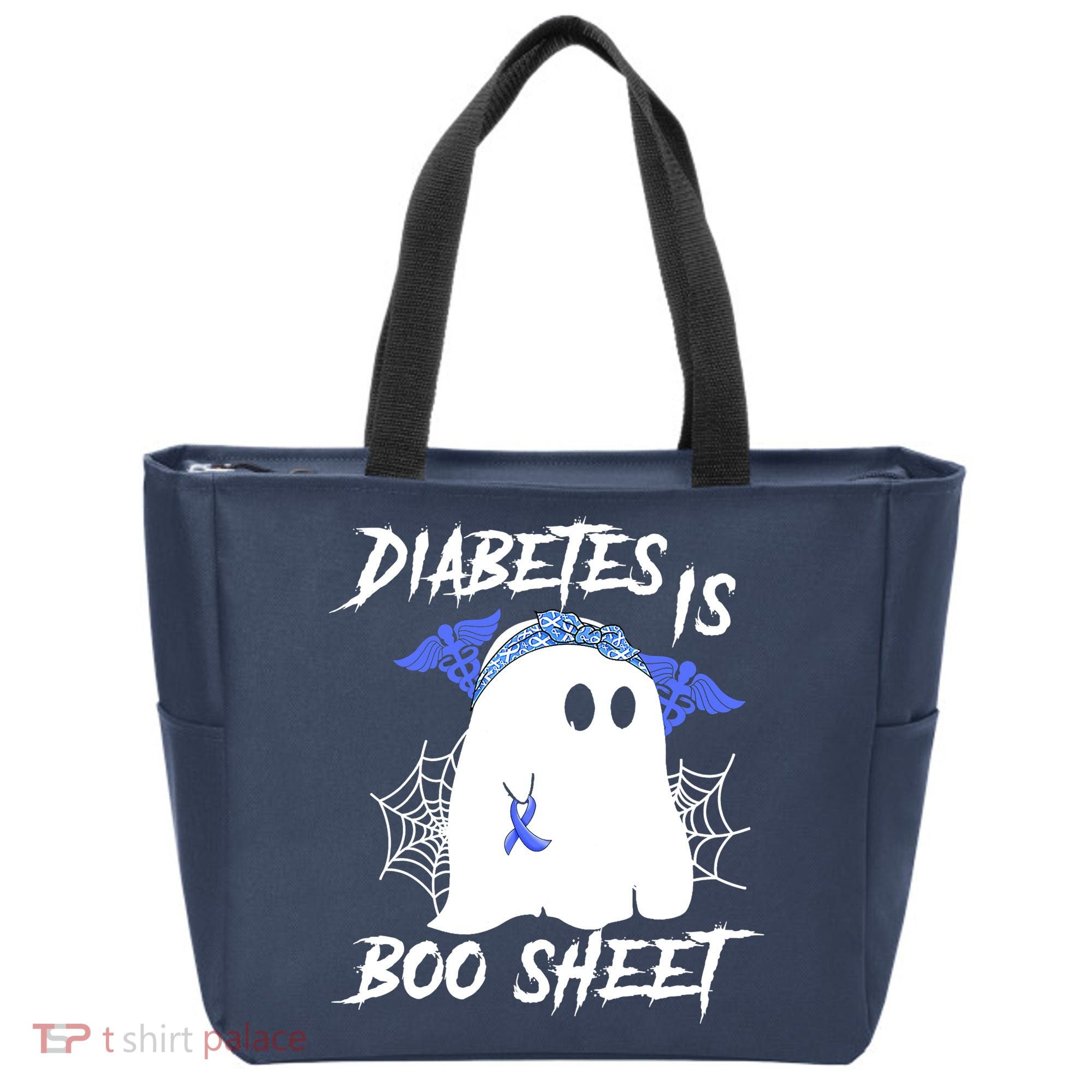 Diabetes Is Boo Sheet Halloween Ghost Diabetes Awareness Tote Bag