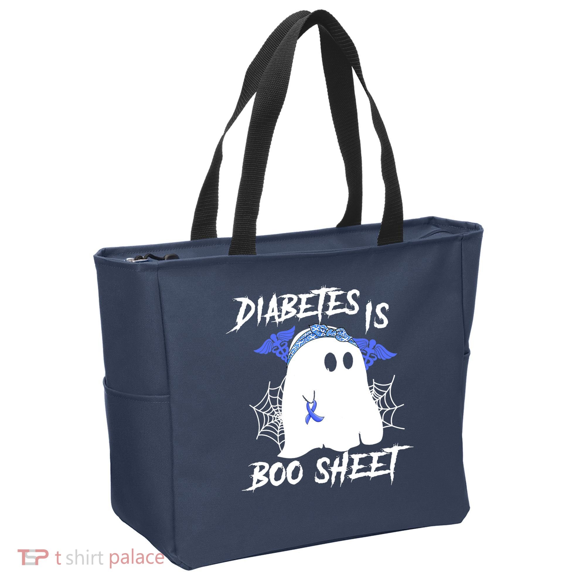 Diabetes Is Boo Sheet Halloween Ghost Diabetes Awareness Tote Bag