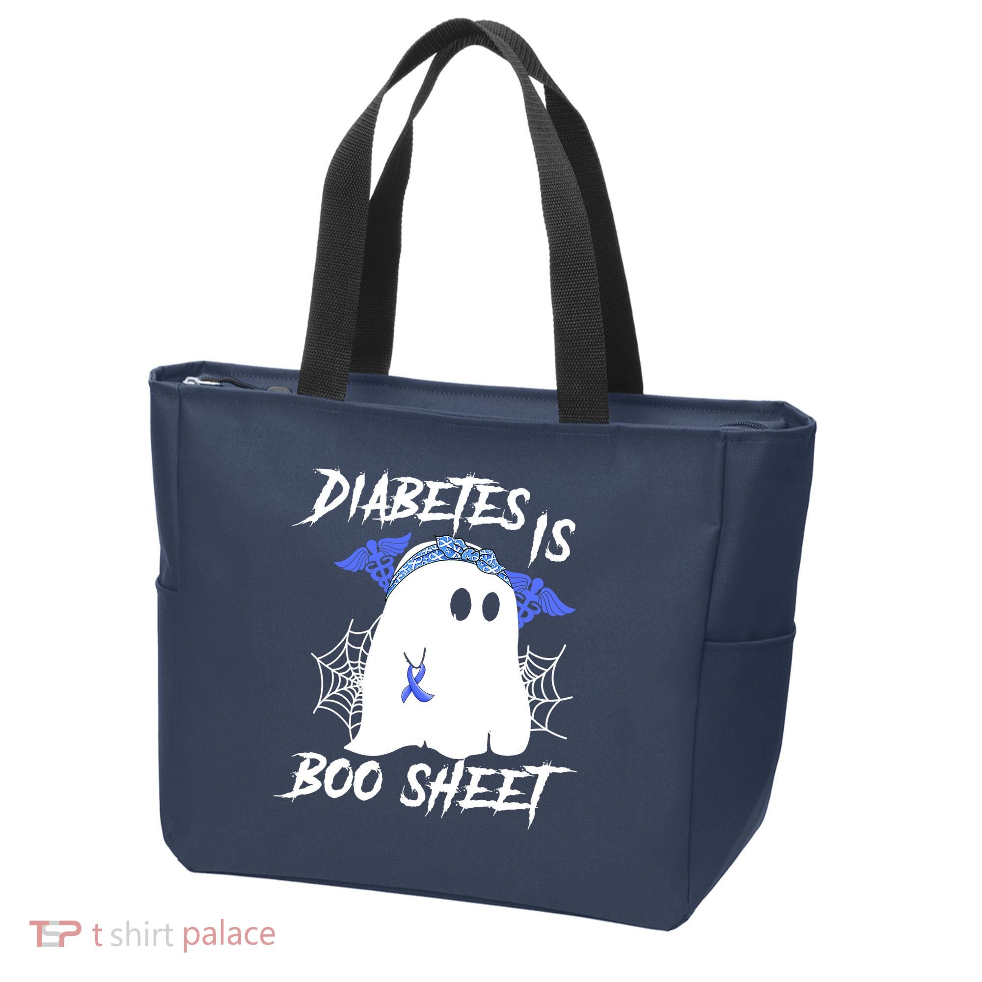 Diabetes Is Boo Sheet Halloween Ghost Diabetes Awareness Tote Bag