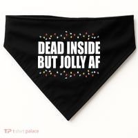 Dead Inside But Jolly AF Funny Christmas USA-Made Doggie Bandana thumb 0