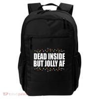 Dead Inside But Jolly AF Funny Christmas Backpack thumb 0
