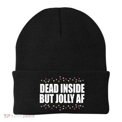 Dead Inside But Jolly AF Funny Christmas Beanie