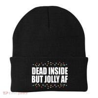 Dead Inside But Jolly AF Funny Christmas Beanie thumb 0