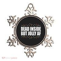 Dead Inside But Jolly AF Funny Christmas Ornament thumb 0