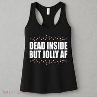 Dead Inside But Jolly AF Funny Christmas Women's Tank Top thumb 3