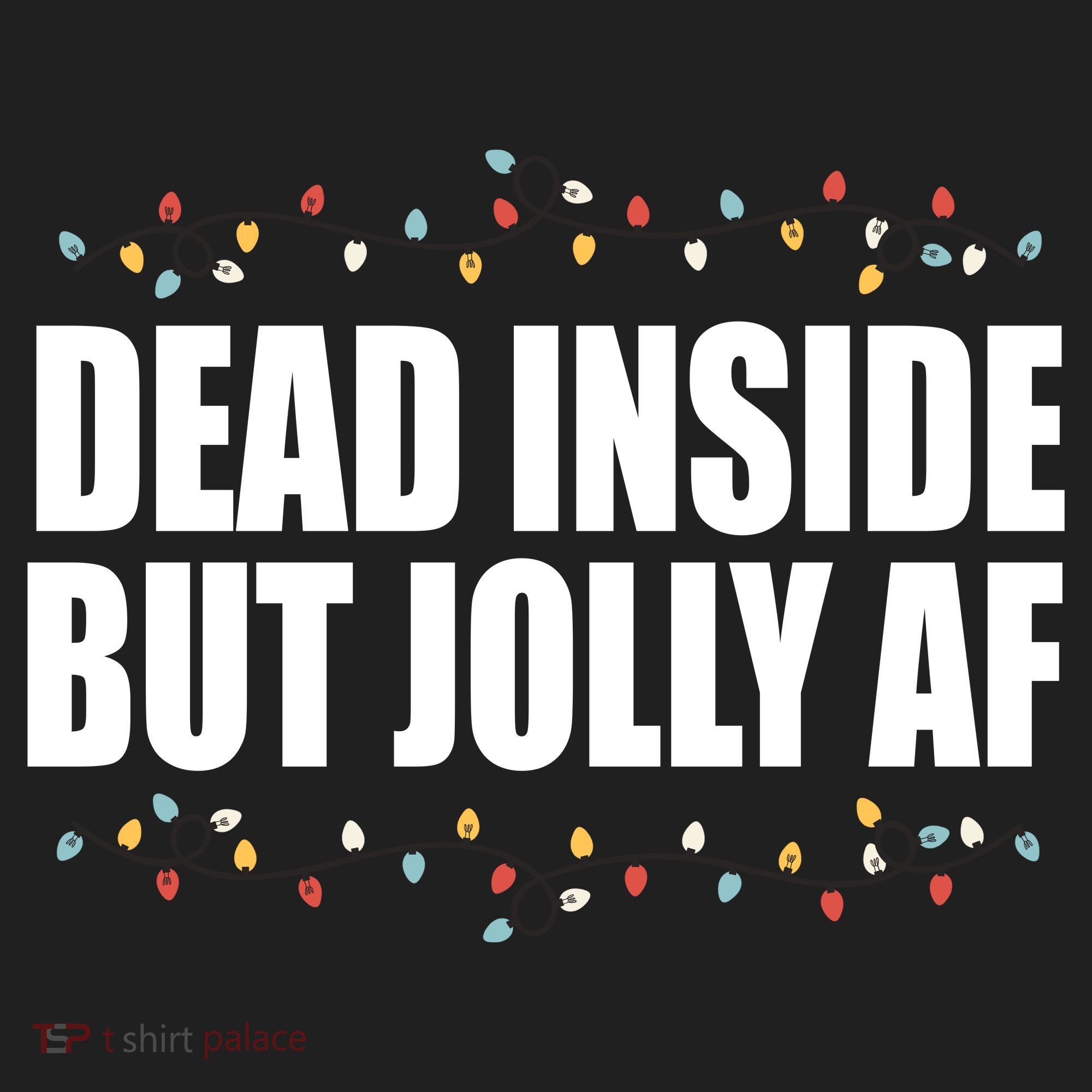 Dead Inside But Jolly AF Funny Christmas Golf Towel