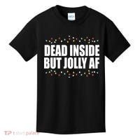 Dead Inside But Jolly AF Funny Christmas Kids T-Shirt thumb 0