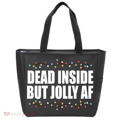 Dead Inside But Jolly AF Funny Christmas Tote Bag