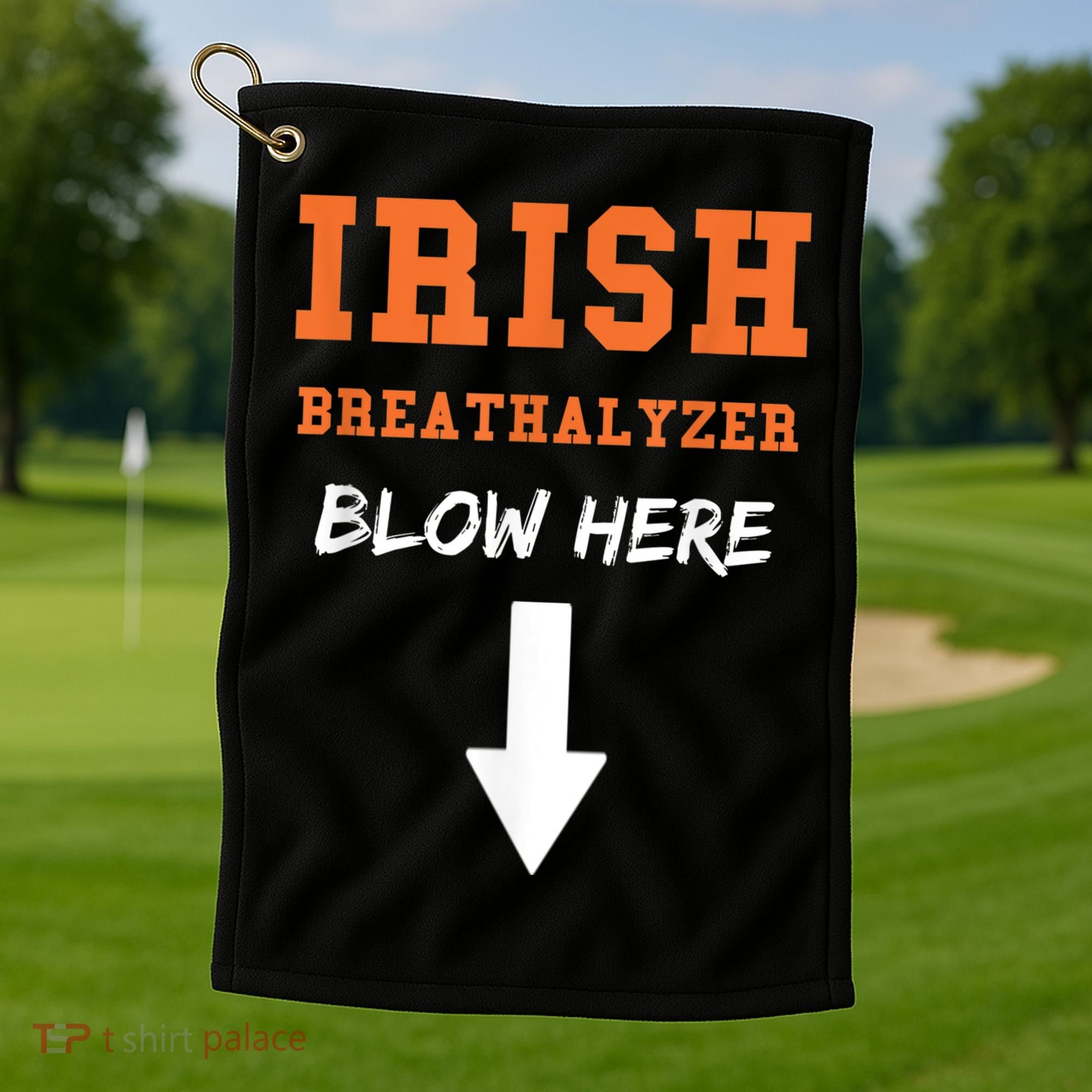 Dirty Irish Breathalyzer Adult St Patricks Day Golf Towel
