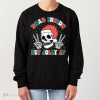 Dead Inside But Jolly Af Christmas Spirit Skeleton Skull Women's Sweatshirt thumb 0