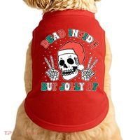 Dead Inside But Jolly Af Christmas Spirit Skeleton Skull Doggie Tank thumb 0