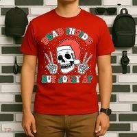 Dead Inside But Jolly Af Christmas Spirit Skeleton Skull T-Shirt thumb 6