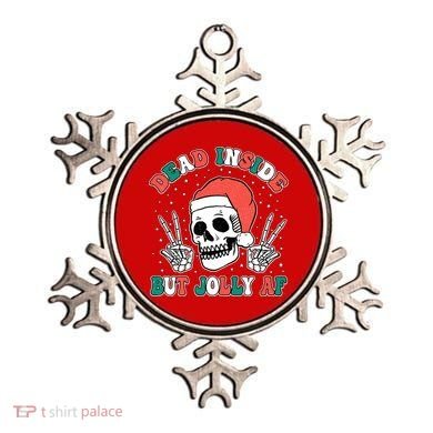 Dead Inside But Jolly Af Christmas Spirit Skeleton Skull Ornament