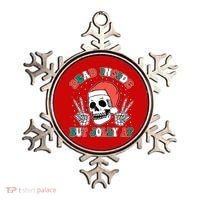 Dead Inside But Jolly Af Christmas Spirit Skeleton Skull Ornament thumb 0